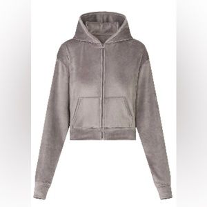 NWT gray SKIMS zip sweatshirt